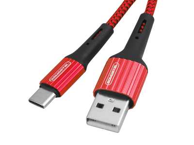 Kabel usb SOMOSTEL TYP-C 3.6A QUICK CHARGER 3.0 1m POWERLINE czerwony SMS-BW06