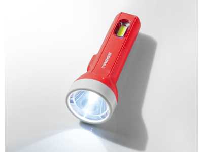 Latarka ręczna TS-2206 1-LED 70lm+1-LED COB 80lm 2xAA,czerwona