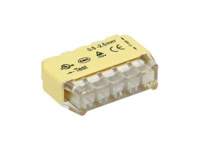 Złączka instalacyjna wciskana 5-przewodowa; na drut 0,75-2,5mm²; IEC 300V/24A; 10 szt.