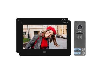 Zestaw wideodomofonowy 2-rodzinny, bezsłuchawkowy kolor, LCD 7", dotykowy, menu OSD, pamięć, gniazdo na kartę SD, DVR, sterowanie bramą, czarny, FELIS