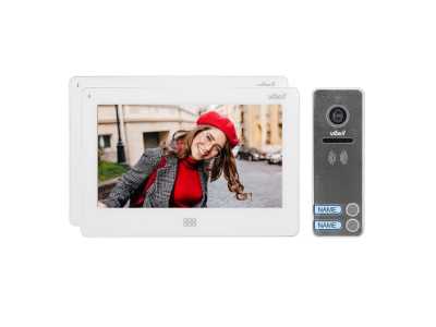 Zestaw wideodomofonowy 2-rodzinny, bezsłuchawkowy kolor, LCD 7", dotykowy, menu OSD, pamięć, gniazdo na kartę SD, DVR, sterowanie bramą, biały, FELIS