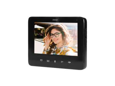 Wideo monitor bezsłuchawkowy, kolorowy, LCD 7", do zestawów z serii INDI i SCUTI, otwieranie bramy, interkom, czarny