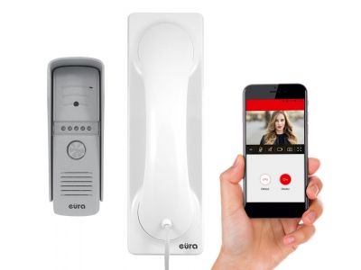 WIDEODOMOFON „EURA” VDP-50A3 „PROXIMA” BIAŁY – unifon z WiFi, obsługa 1 wejścia, aplikacja Eura Connect