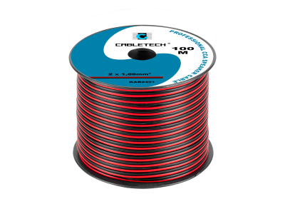Kabel głośnikowy CCA 1.0mm czarno-czerwony