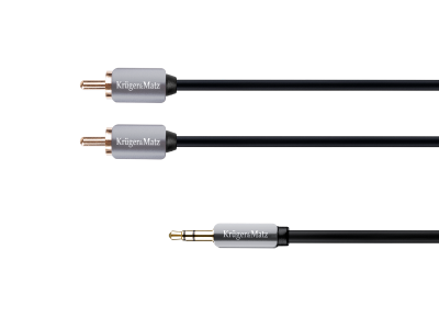 Kabel wtyk jack 3.5 - 2RCA stereo 1.8m Kruger&amp;Matz