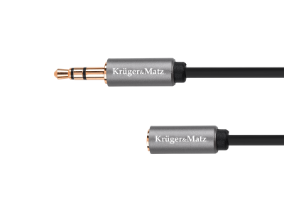 Kabel jack 3.5 wtyk stereo - 3.5 gniazdo stereo 1m  Kruger&amp;Matz Basic