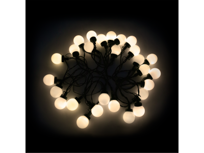 Lampki choinkowe zewnętrzne Teesa - girlanda (kule) , ciepłe białe, 230V
