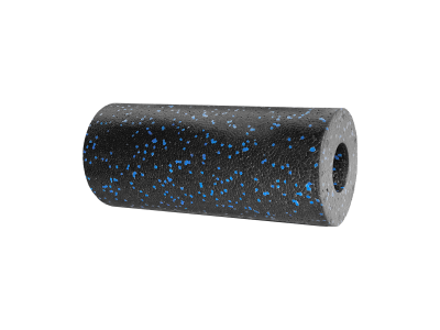 Wałek do masażu, roller piankowy gładki 14x33cm, kolor czarno-niebieski, materiał EPP, REBEL ACTIVE